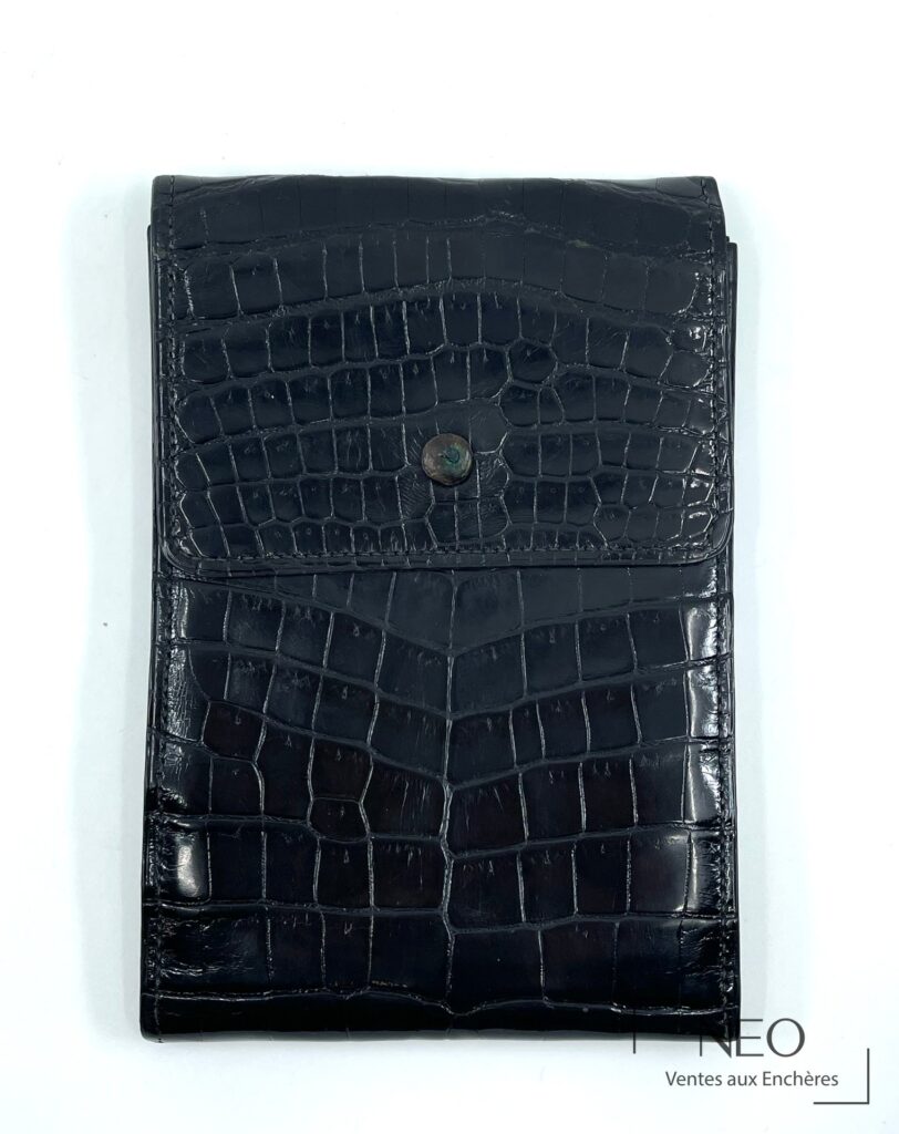 Porte-photos Hermès Paris en crocodile noir