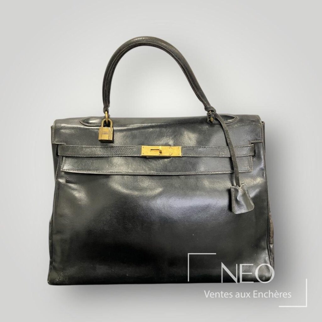 Sac Hermes Kelly retourné noir
