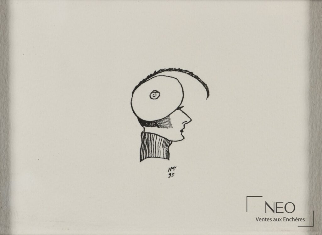 Deux figures dessinées à l'encre sur papier