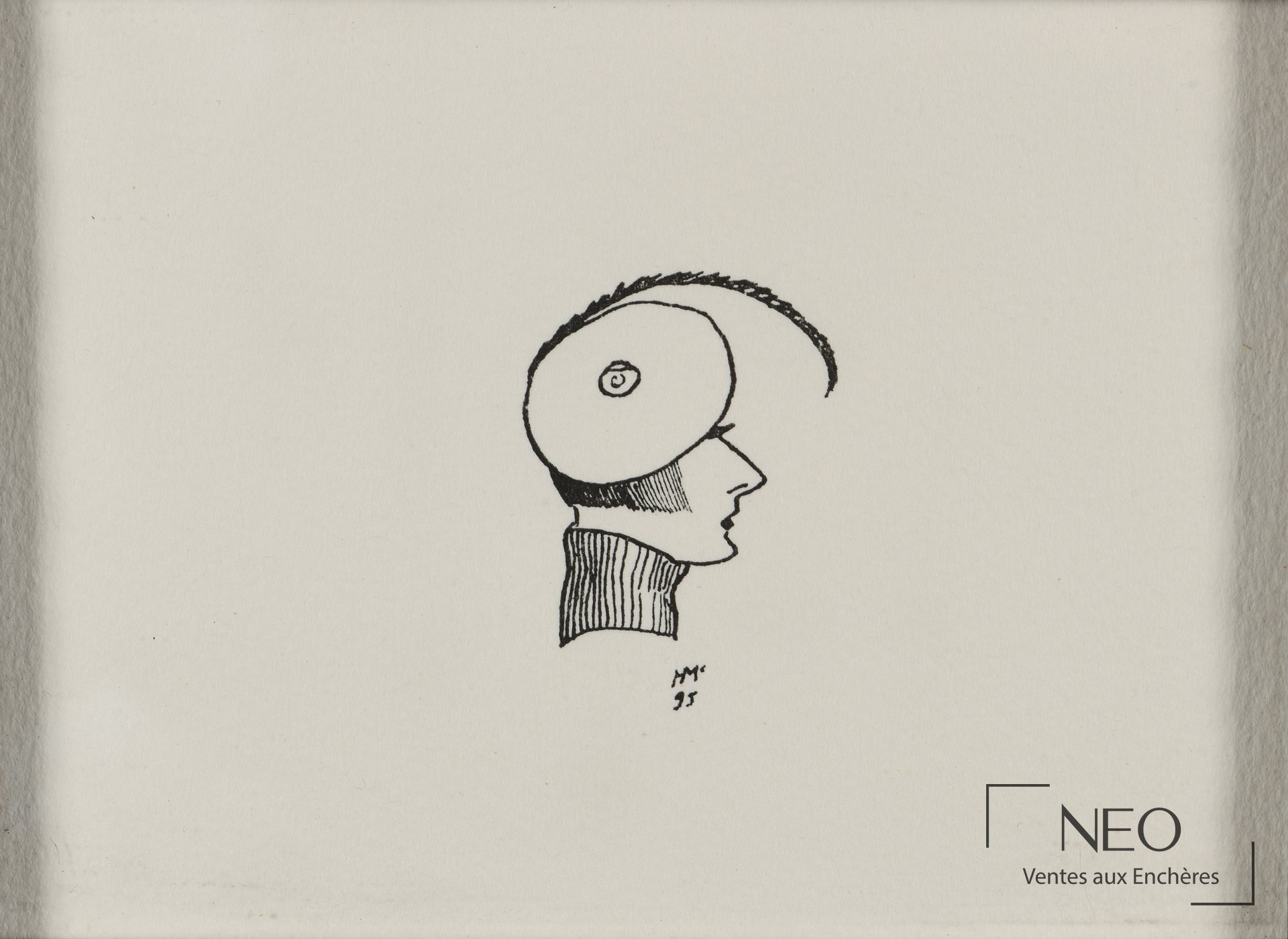 Deux figures dessinées à l'encre sur papier