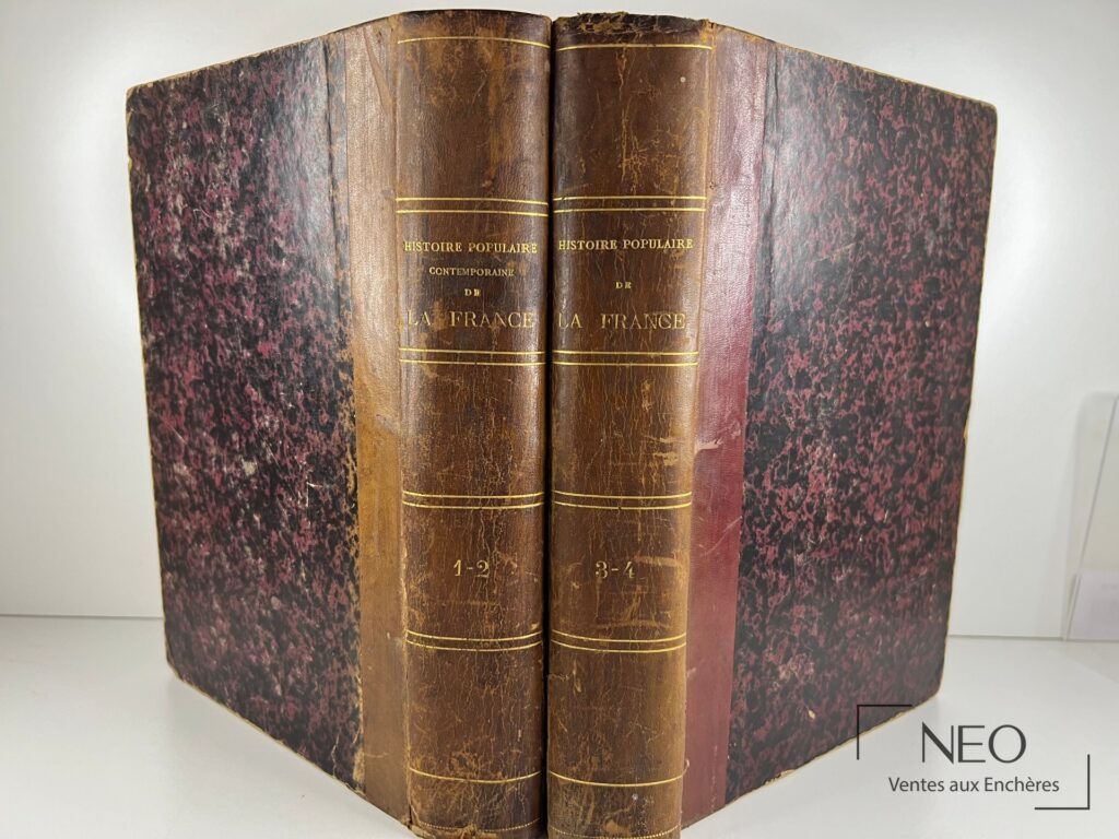 Deux volumes reliés en demi basane rouge