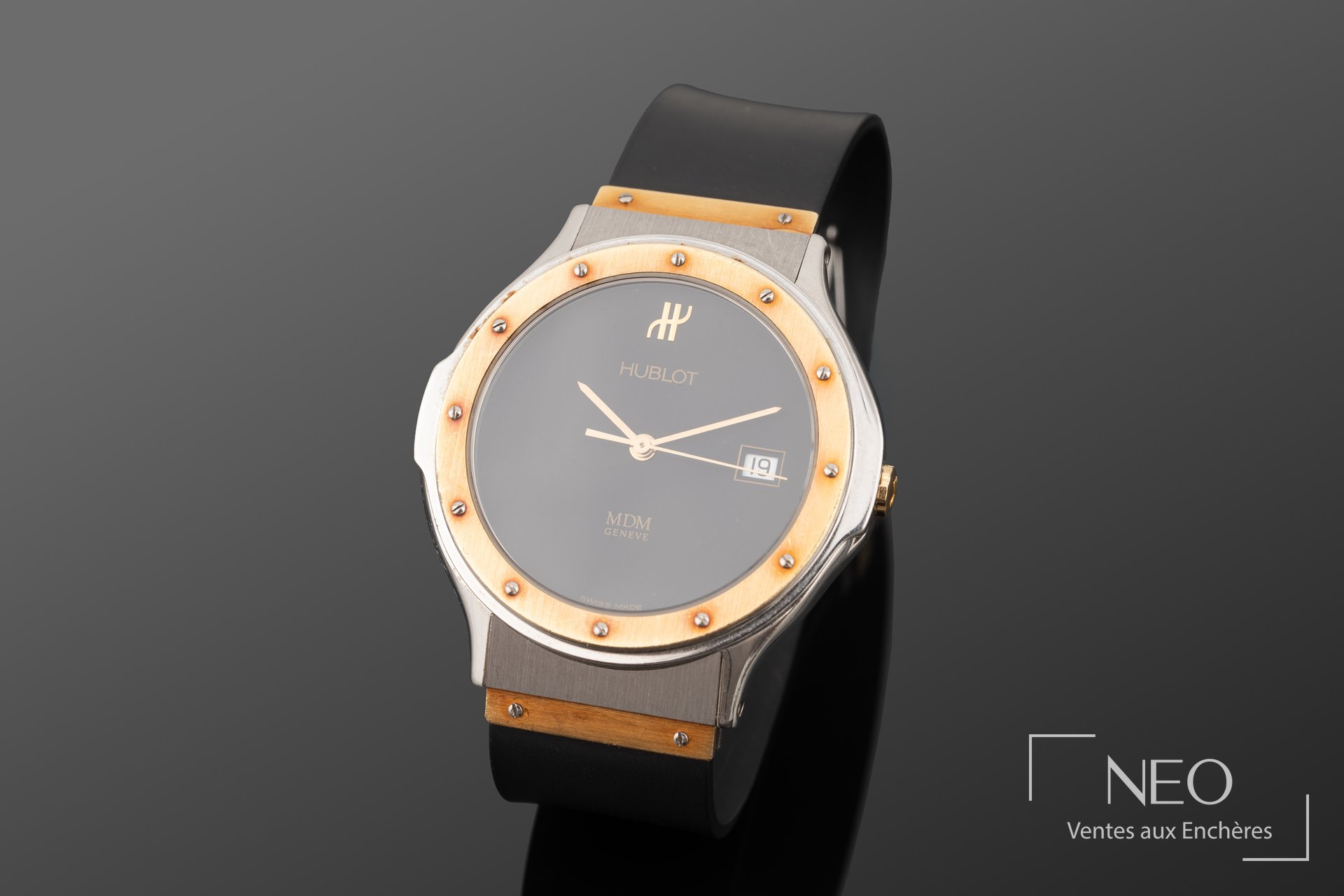 Montre Hublot Mdm en acier et or jaune