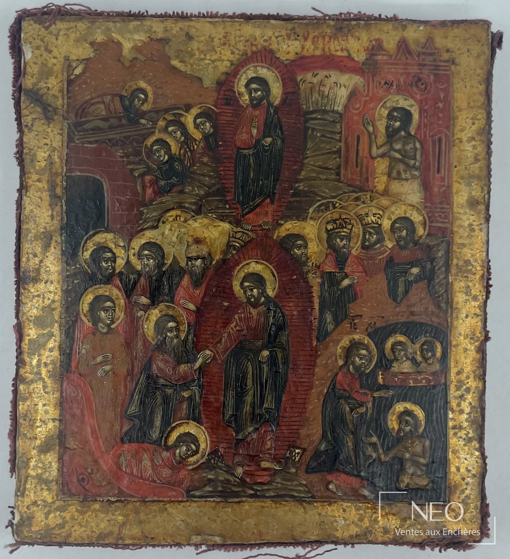 Icône de voyage russe, scènes de la vie du Christ, XIXe siècle ou postérieur
