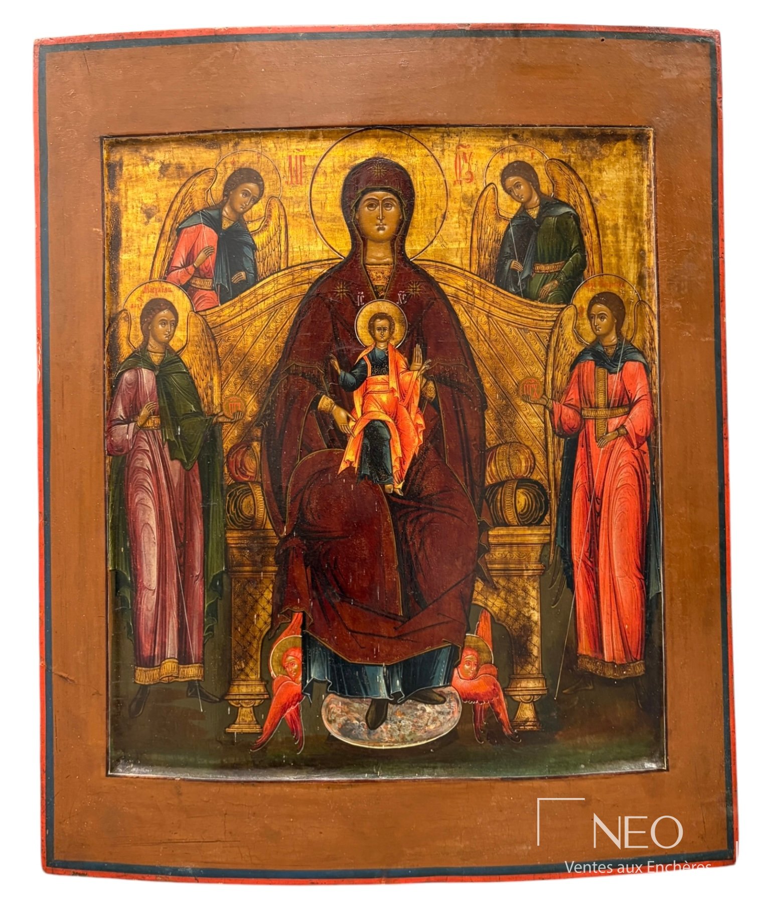 Icône des cinq saints de Vladimir, Russie, école de Palekh, XIXe siècle
