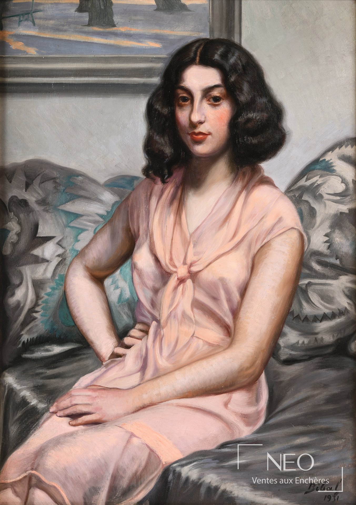 Portrait de femme à l'huile sur toile