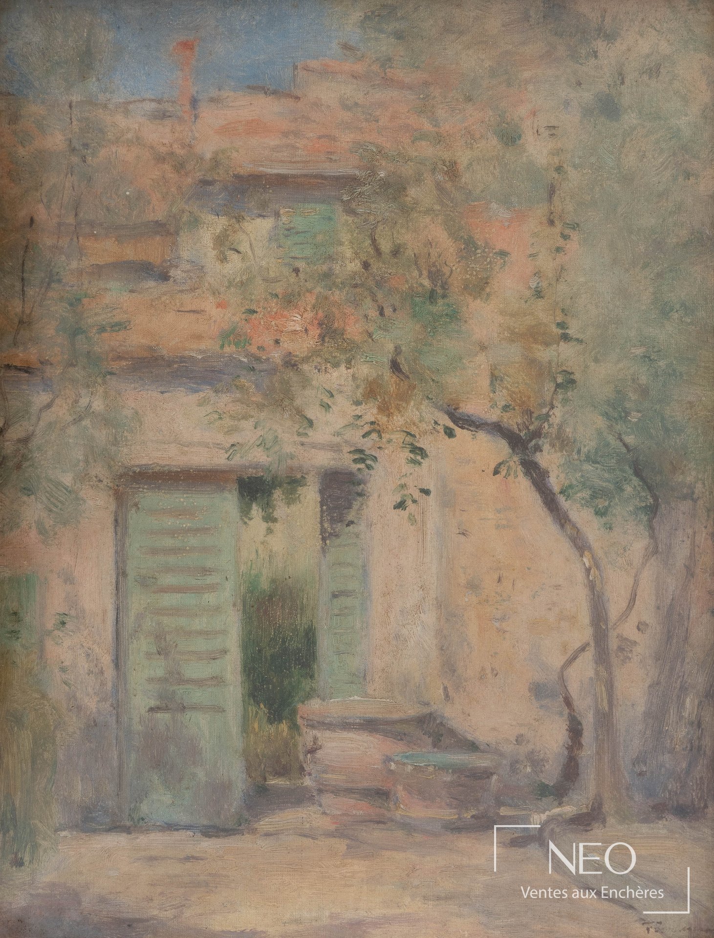Aquarelle de La cour de la maison par Iwill