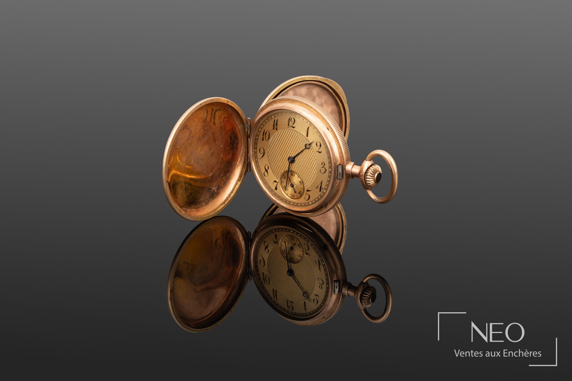 Montre à gousset J.J. Badollet ouverte