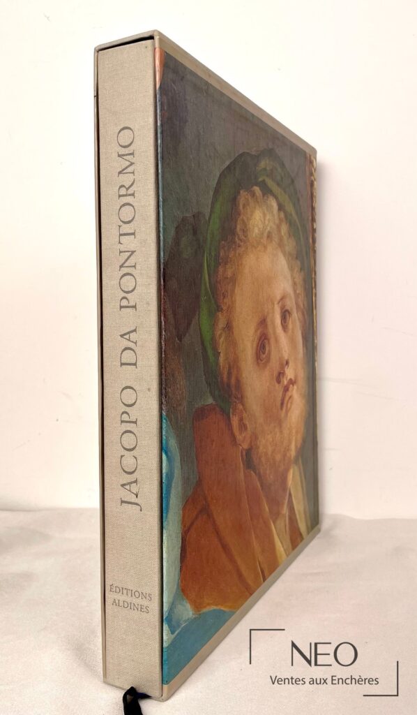 Emboîtage et reliure en tissu gris du livre Le Journal de Jacopo da Pontormo