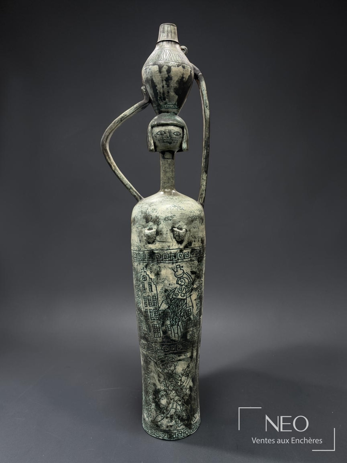 Jacques Blin, La porteuse d’eau, sculpture anthropomorphe en céramique, 1961