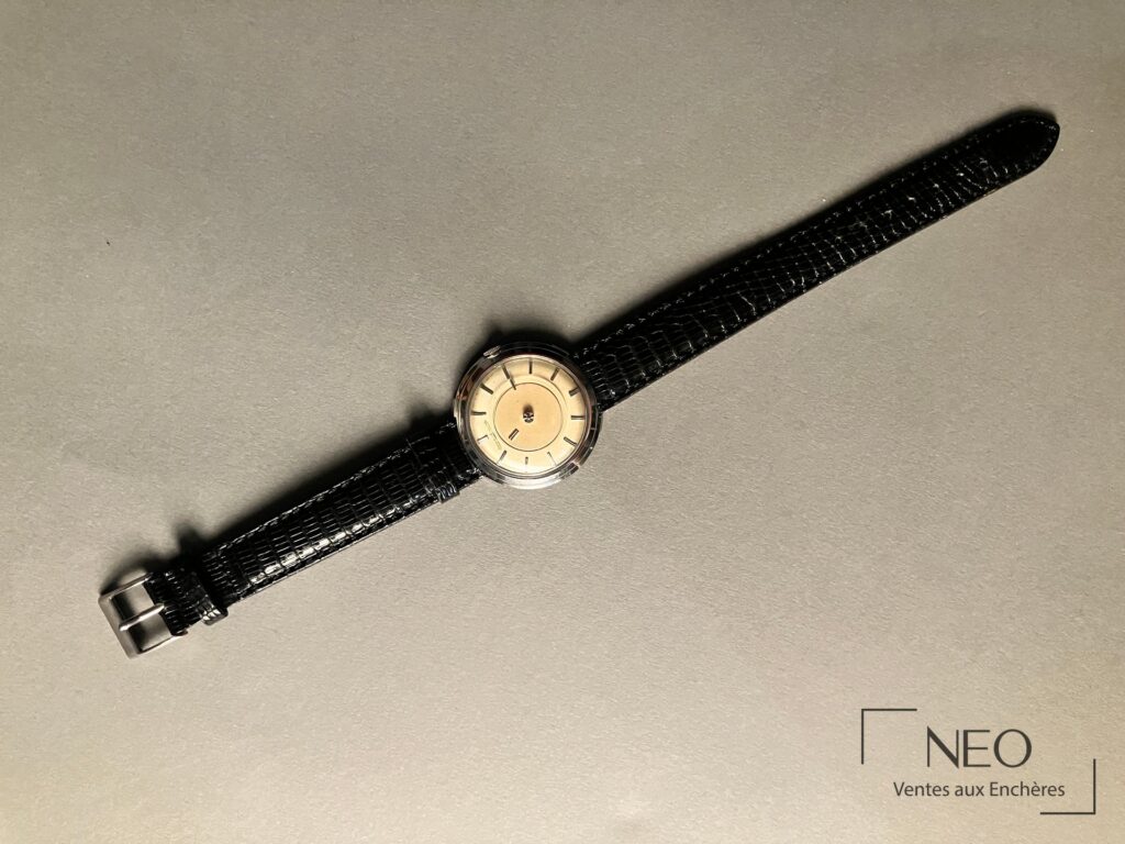 Montre Jaeger-LeCoultre Galaxy/Mystery en acier sur bracelet noir