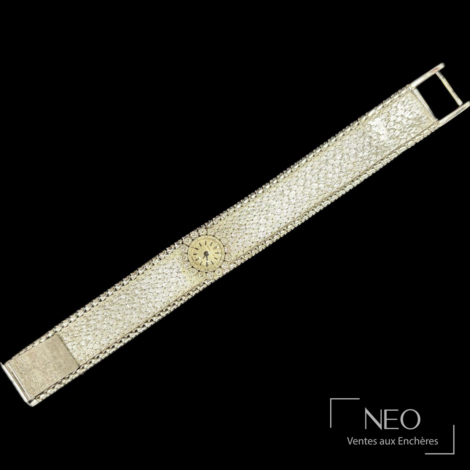 Montre bracelet JAEGER-LECOULTRE de cocktail avec bracelet intégré serti de diamants