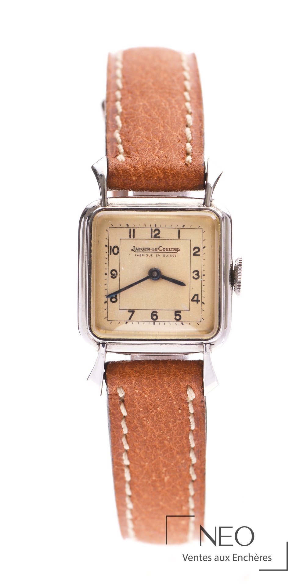 Jaeger-LeCoultre montre de dame en acier à boîtier carré
