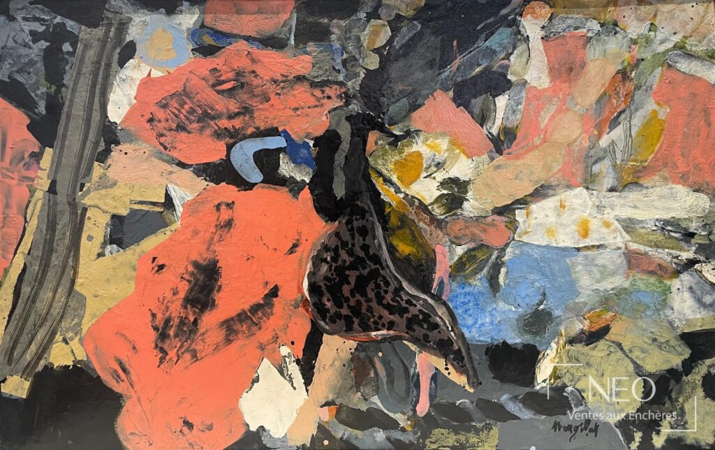 Composition abstraite de Janine Mongillat aux tons noirs