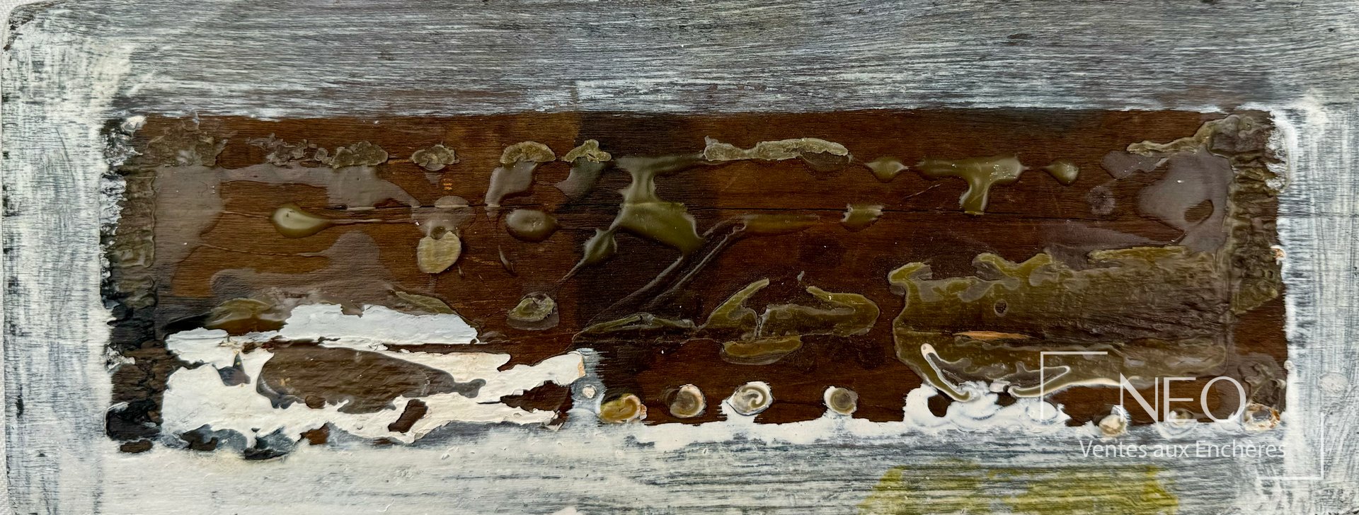 Janine Mongillat, technique mixte sur bois signée