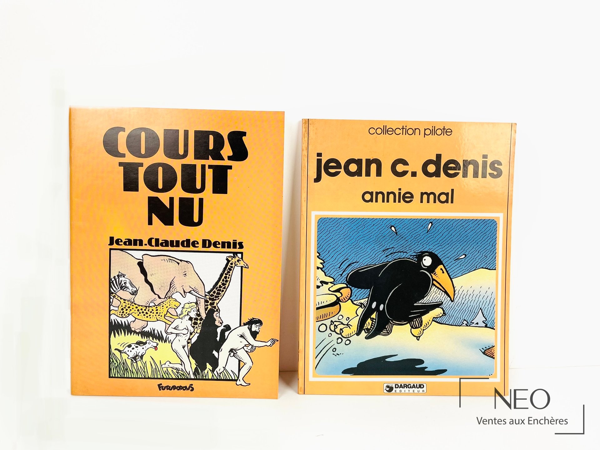Les couvertures des albums Cours tout nu et Annie Mal de Jean Claude Denis