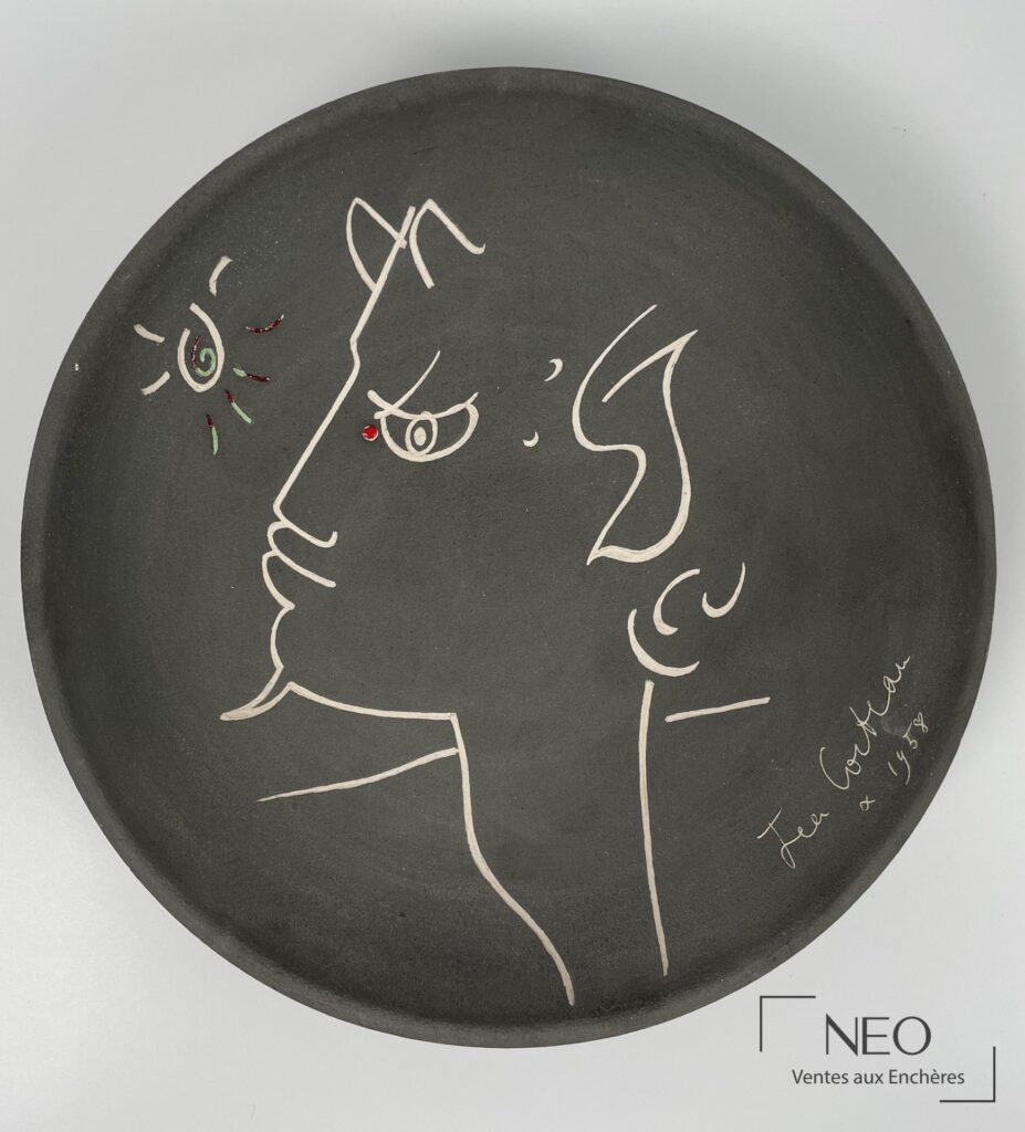 Assiette ronde de Jean Cocteau