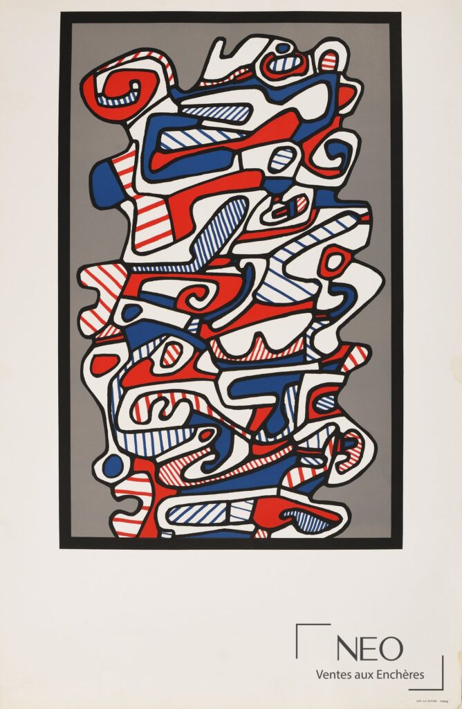 Impression offset abstraite de Jean Dubuffet d'après Composition