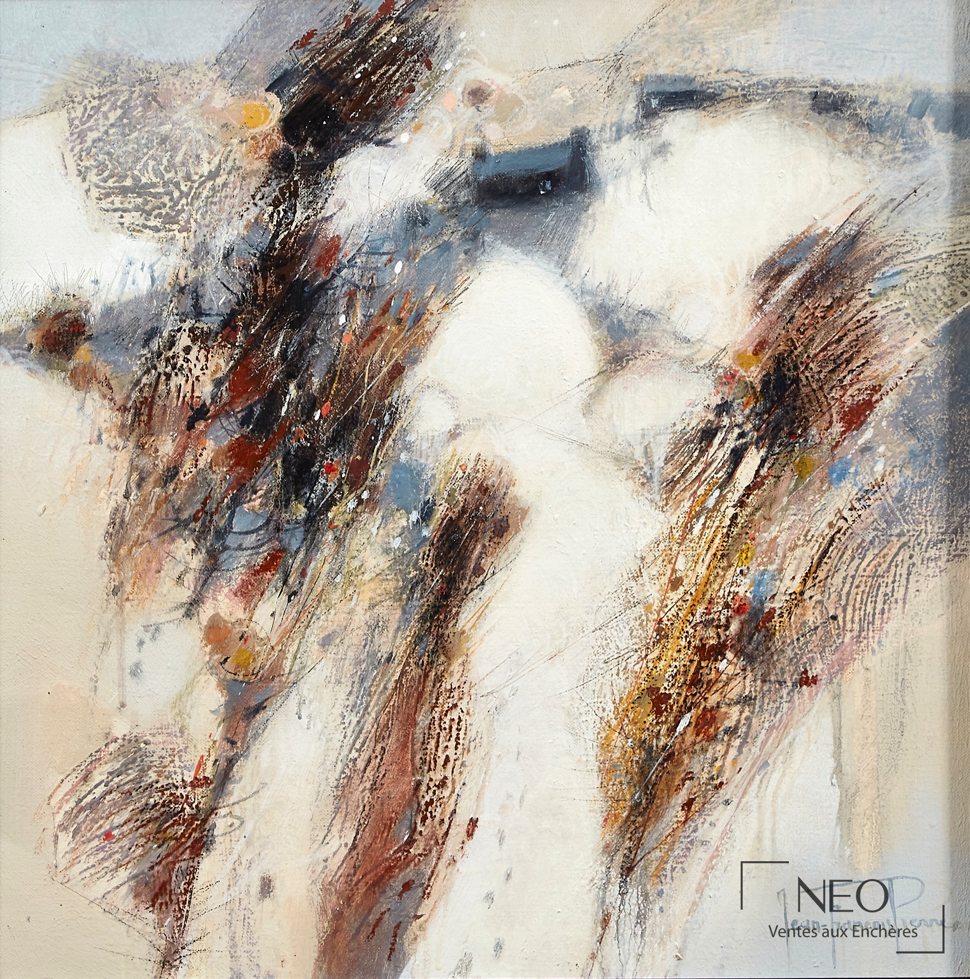 Composition abstraite aux tons blancs