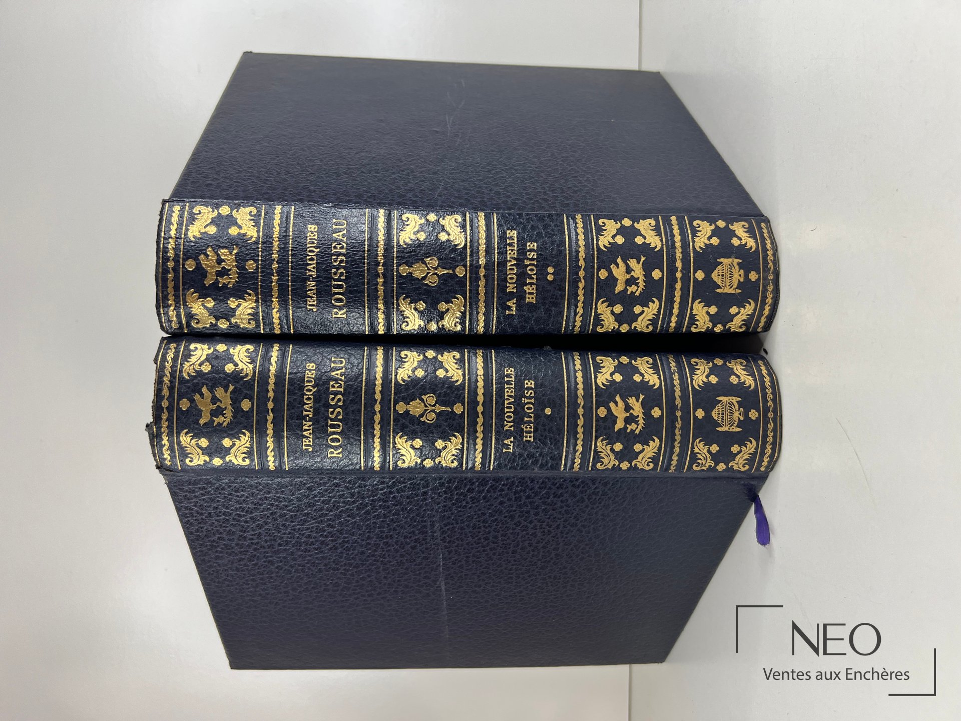 Deux volumes de La Nouvelle Héloïse de Jean-Jacques Rousseau