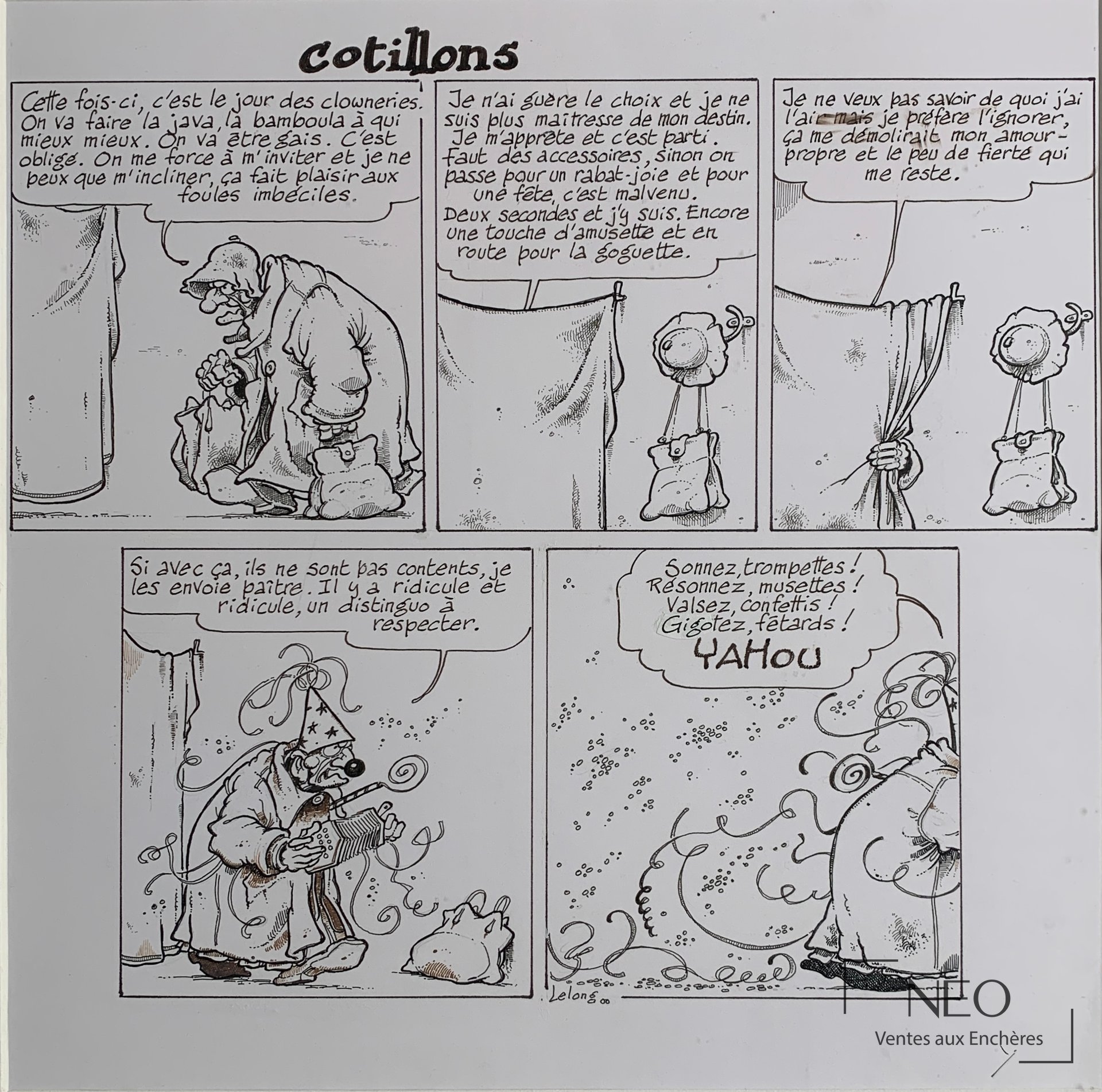 Planche de bande dessinée Cotillons de Jean Marc Lelong