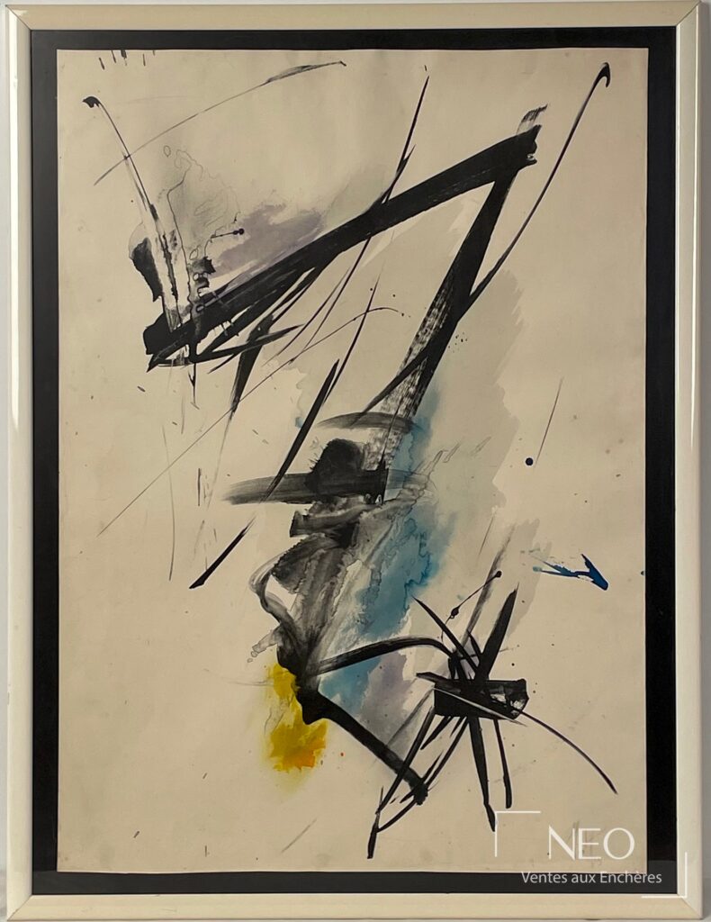 Composition abstraite de Jean Miotte sous cadre