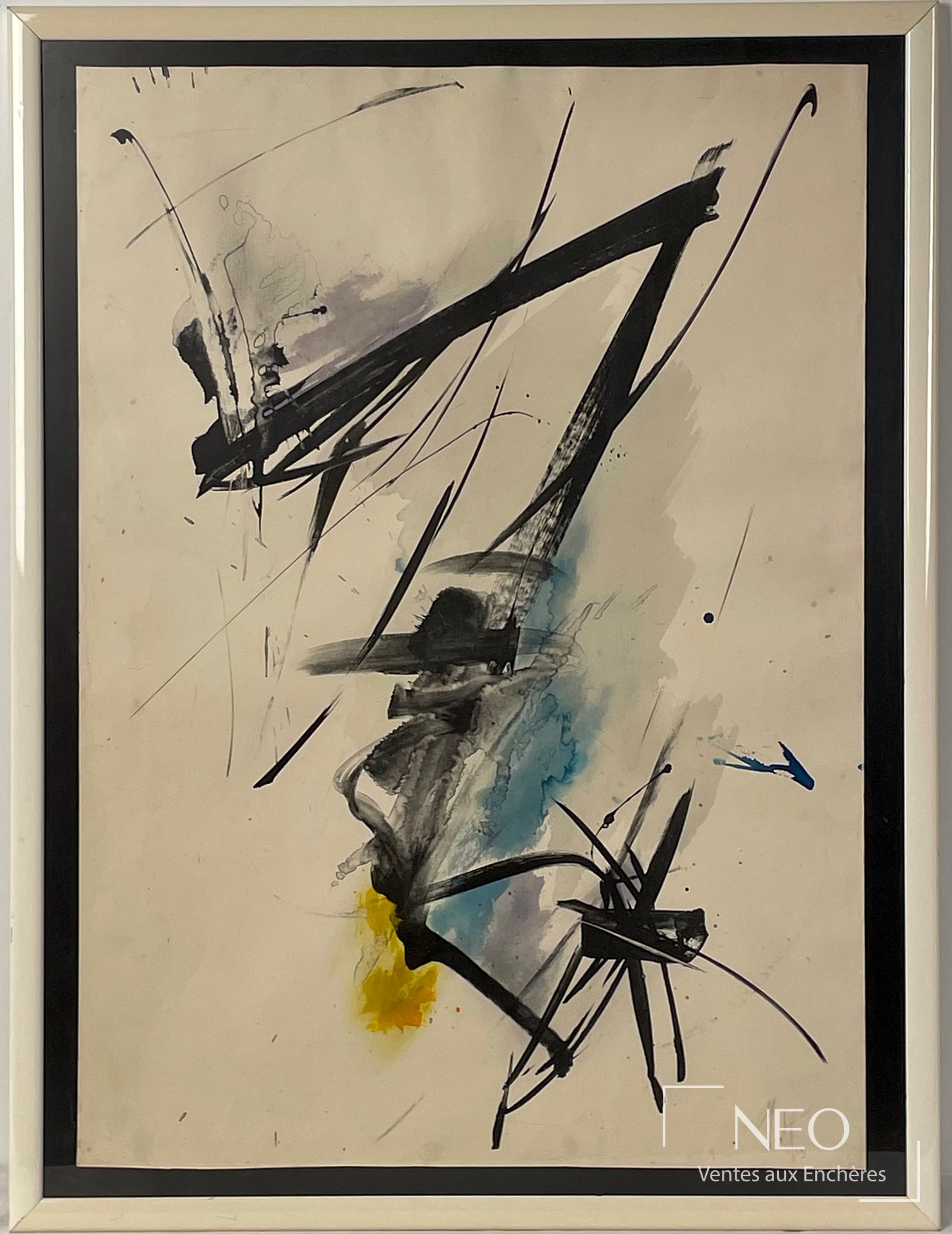 Composition abstraite de Jean Miotte sous cadre