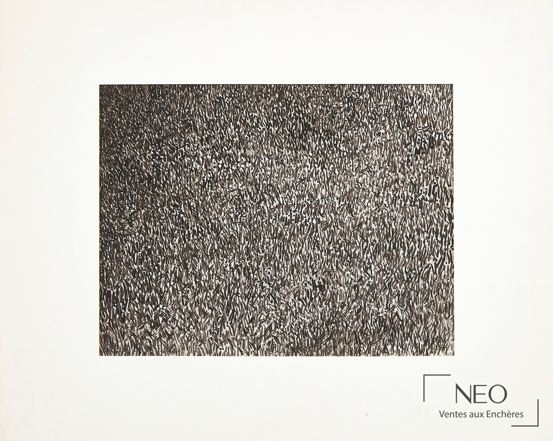Jean-Pierre Stora, Colza, encre et lavis d&rsquo;encre sur papier, 1987