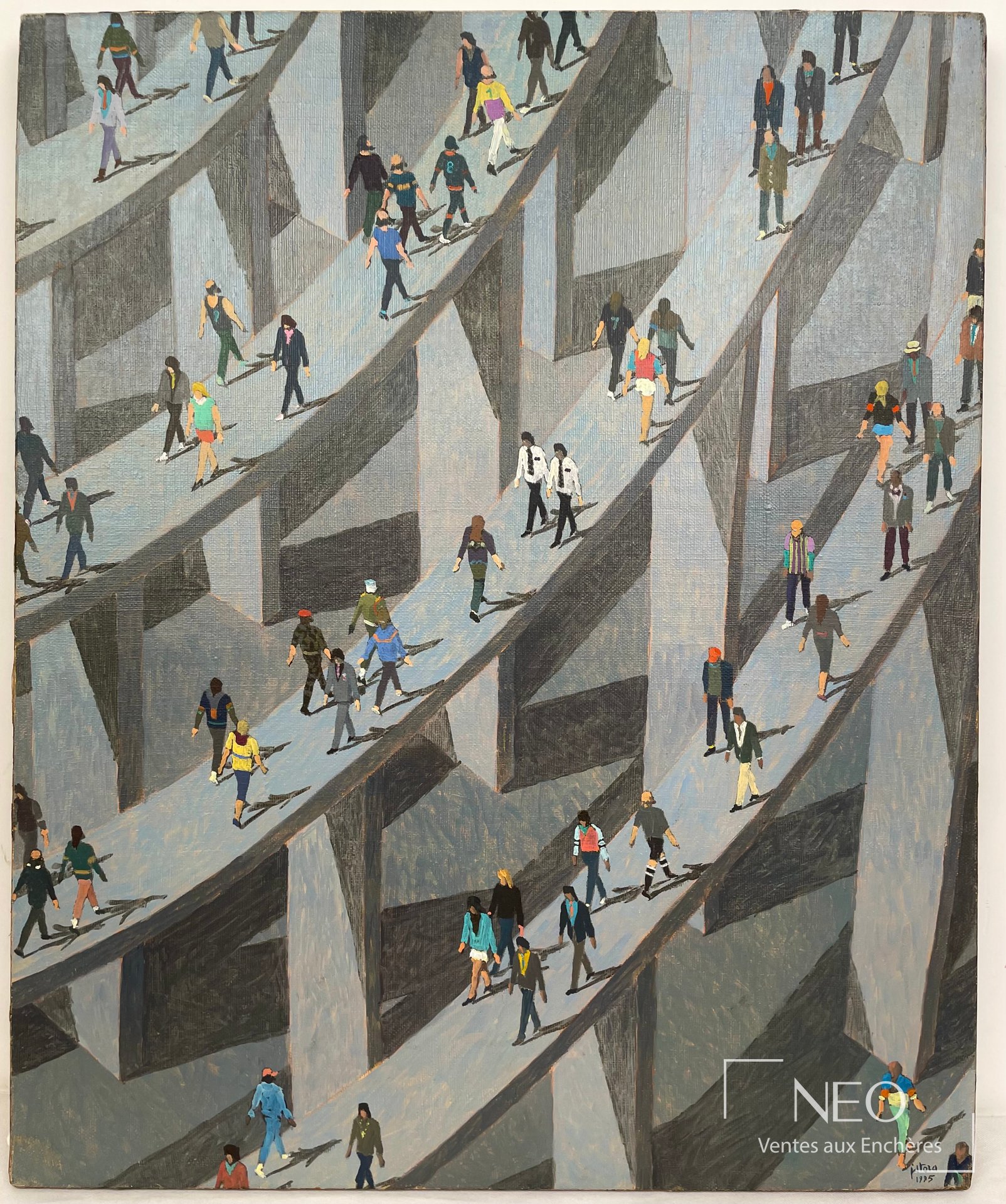 Jean-Pierre Stora, Allées piétonnières, huile sur toile, 1995