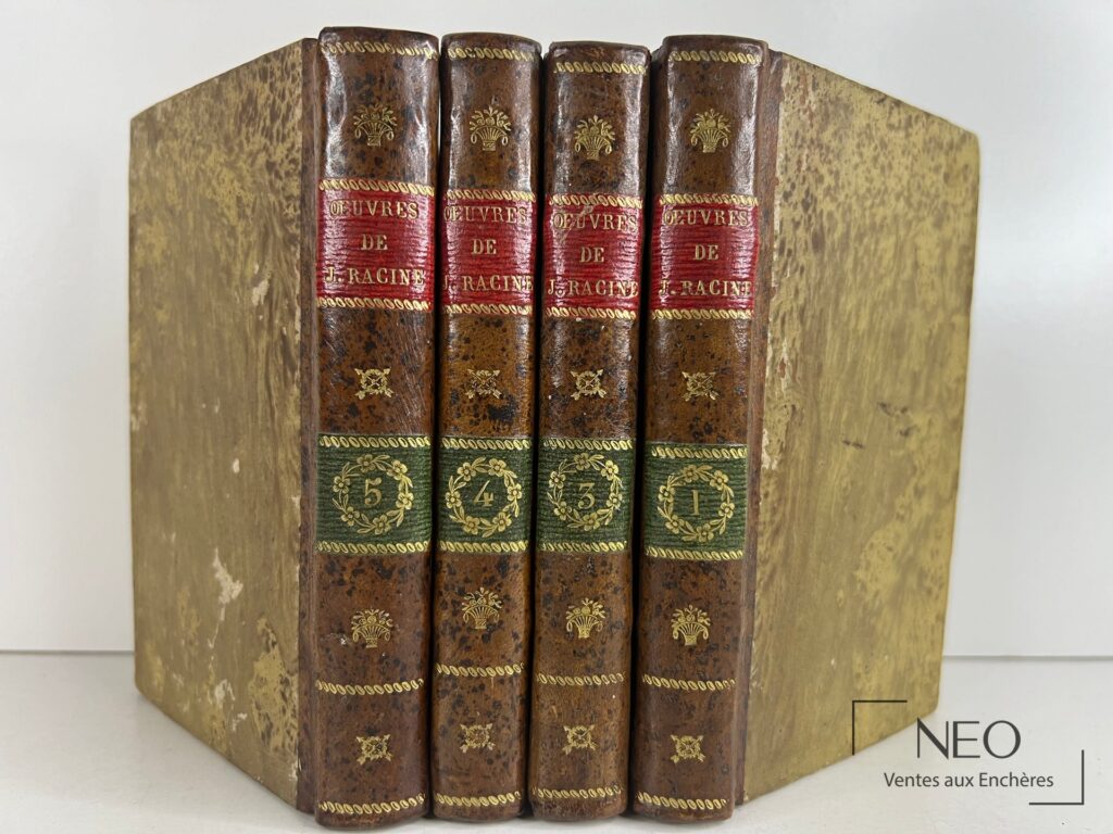 Quatre volumes reliés des Oeuvres de Jean Racine