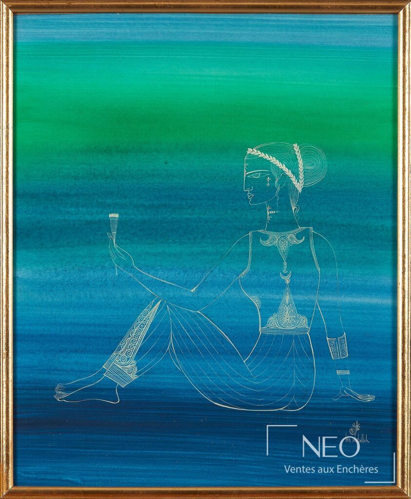 Femme au chignon fleuri de Jellal Ben Abdallah
