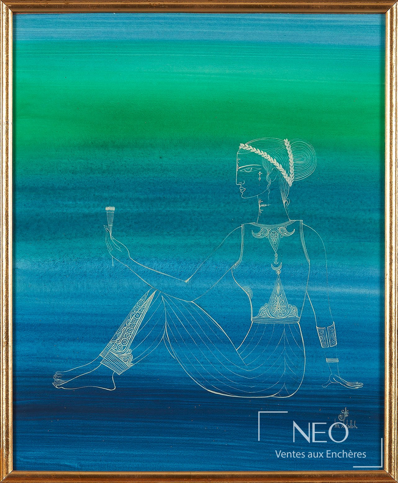 Femme au chignon fleuri de Jellal Ben Abdallah