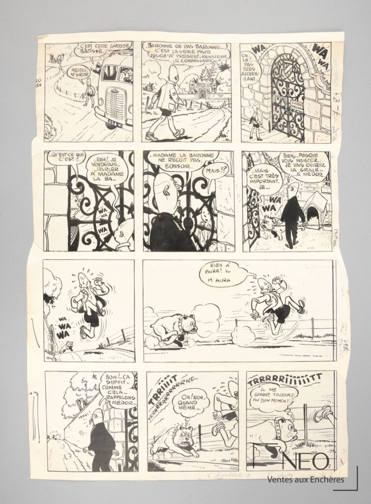 Planche de bande dessinée en noir et blanc