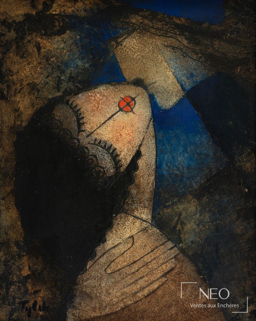 Peinture abstraite aux tons noirs