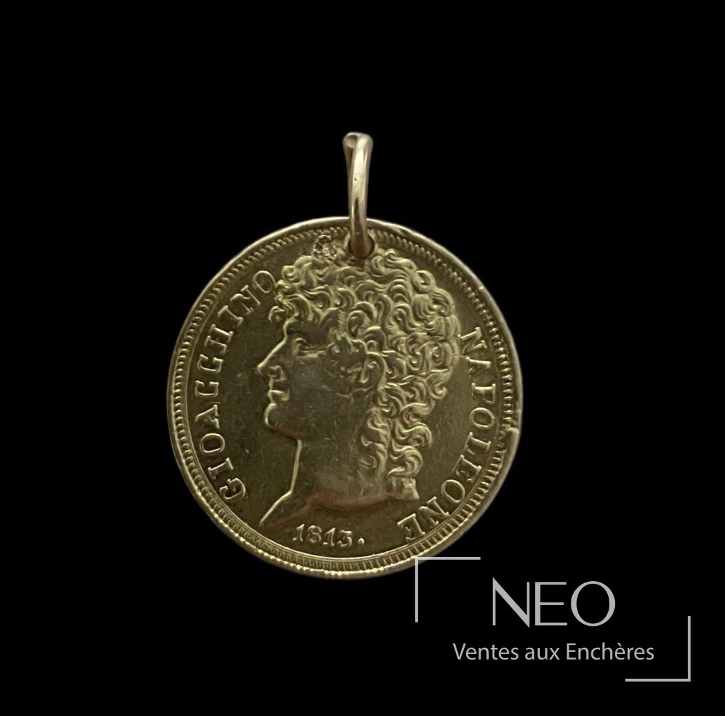 20 lires or de Joachim Murat montée en pendentif