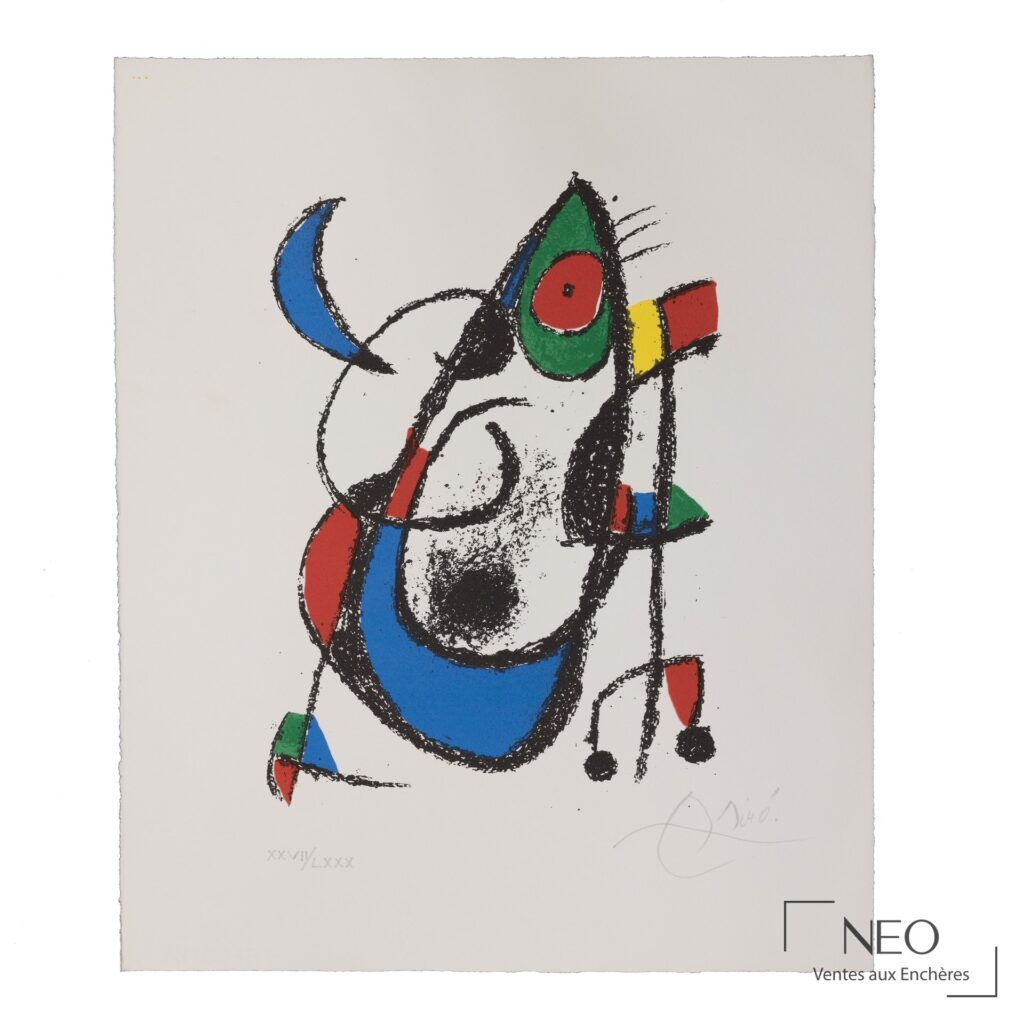 Lithographie en couleurs de Joan Miró