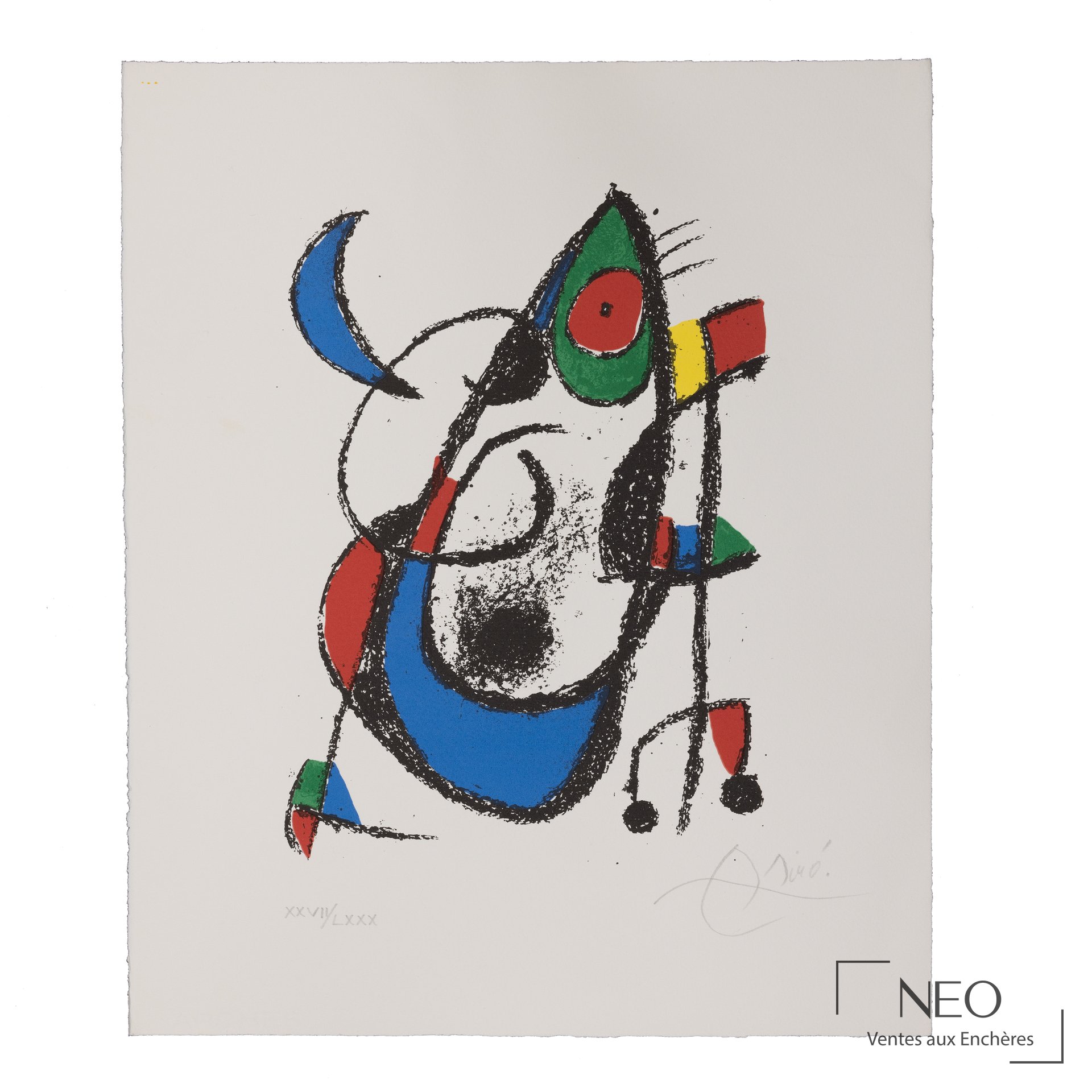Lithographie en couleurs de Joan Miró