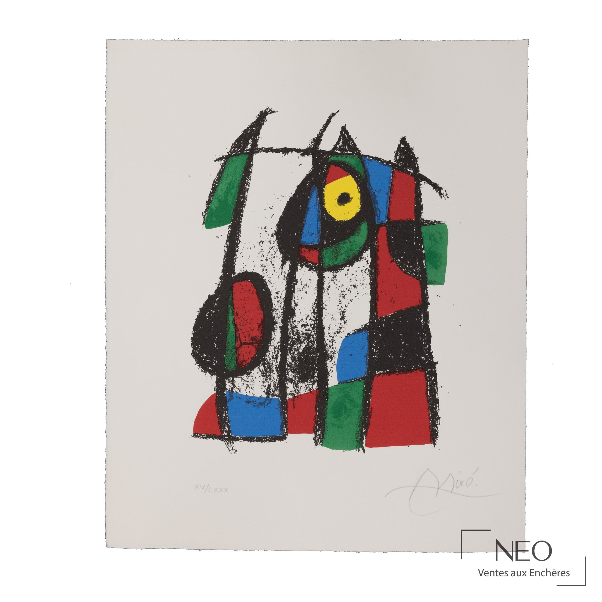Lithographie en couleurs de Joan Miró sur vélin d'Arches
