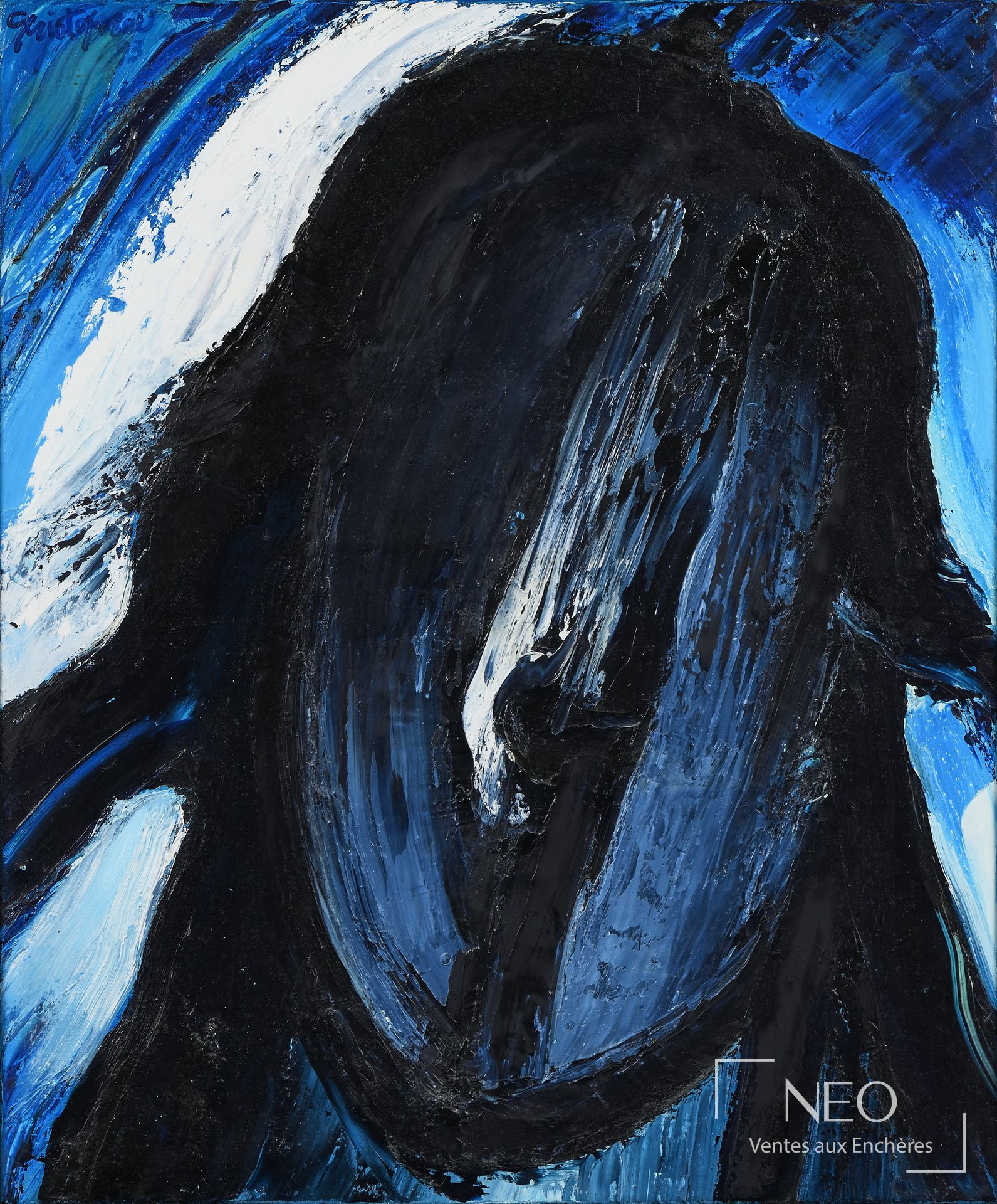 John Christoforou, Derrière le masque, huile sur toile, 1993
