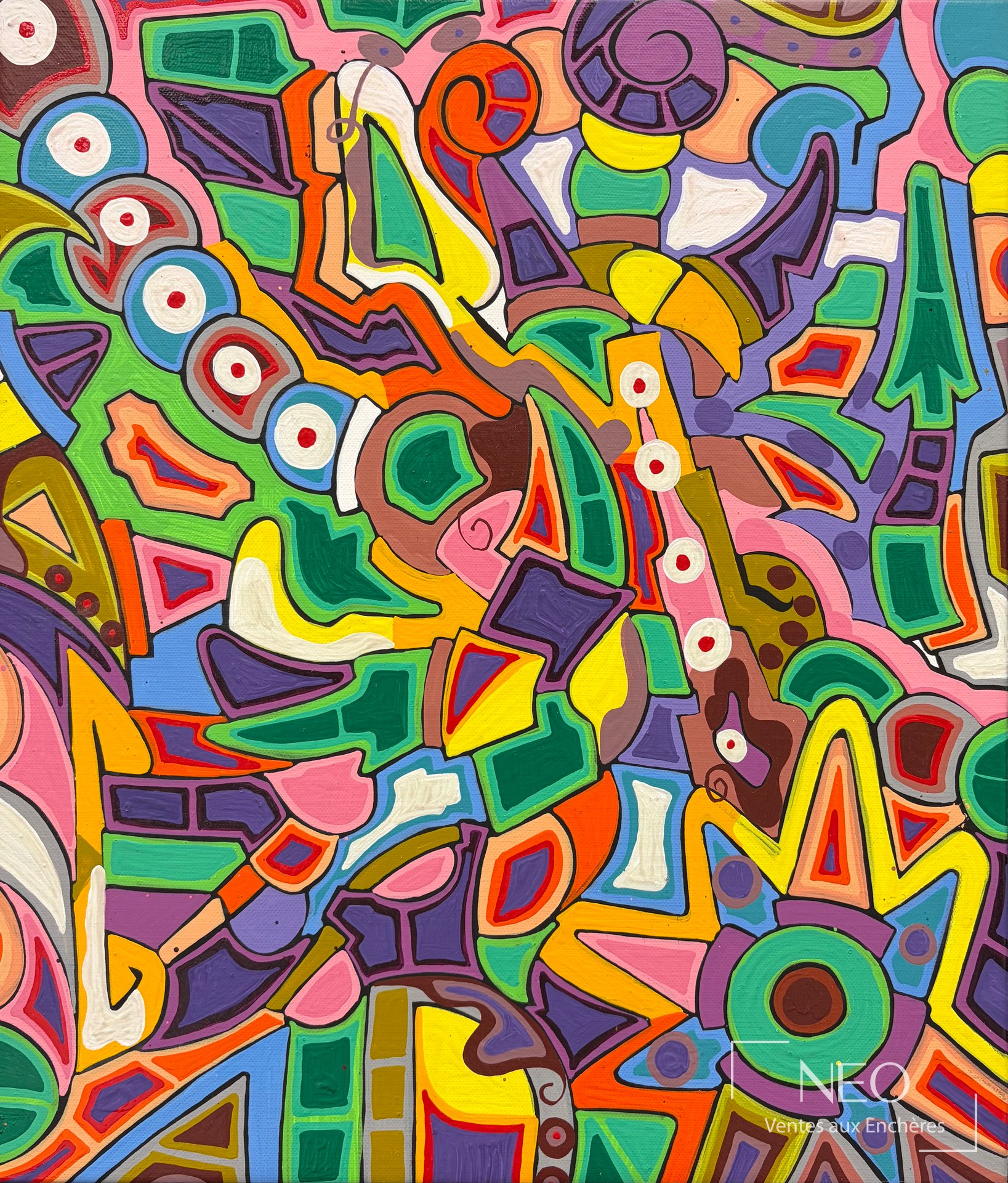 JonOne Nations, technique mixte sur toile, 2003