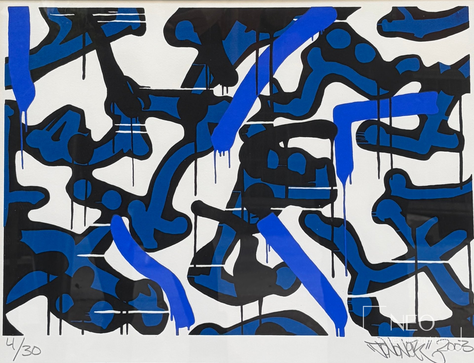 JonOne, Talking to Walls, sérigraphie en couleur sur papier, 2003