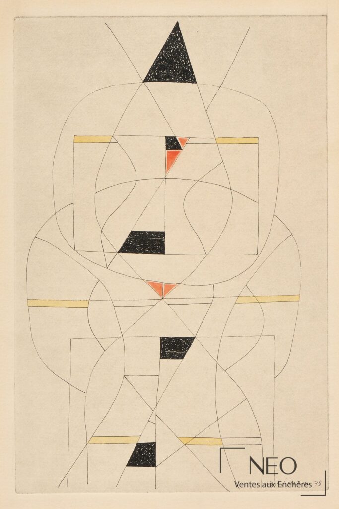 Composition abstraite aux formes géométriques et aplats noirs