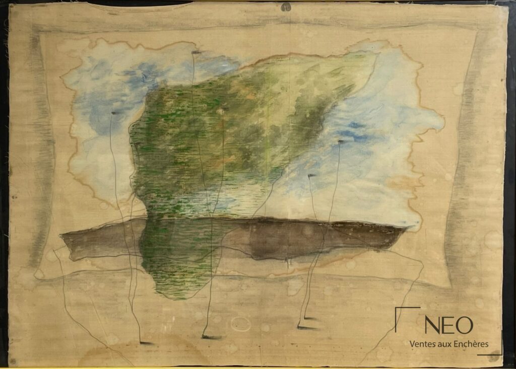 Composition abstraite de Josef ŠIMA aux tons verts