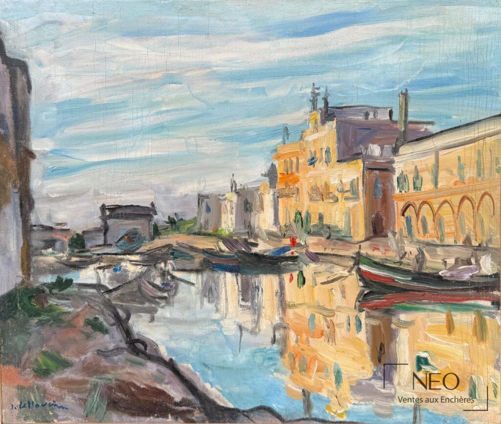 Vue d'ensemble du canal de la Goulette peint à l'huile
