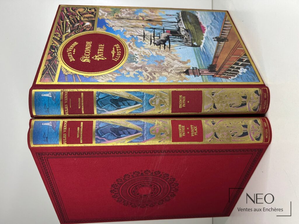 Reliure d'éditeur polychrome de Seconde patrie de Jules Verne