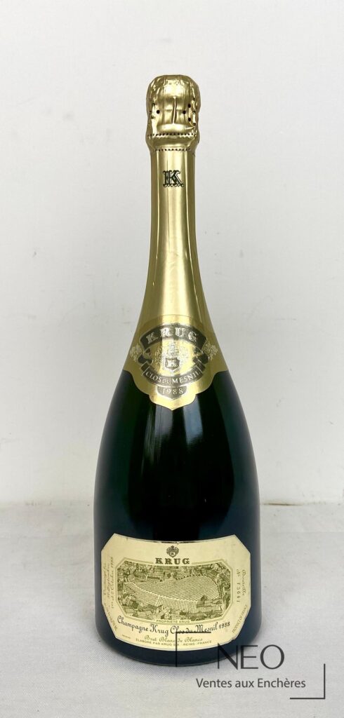 Bouteille de champagne Krug Clos du Mesnil 1988 vue de face