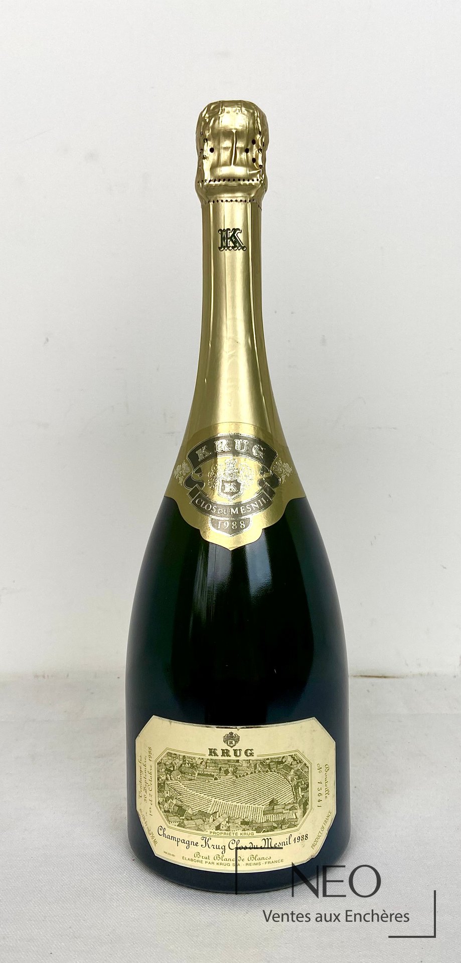 Krug Clos du Mesnil 1988 Brut Blanc de Blancs, bouteille de champagne numérotée