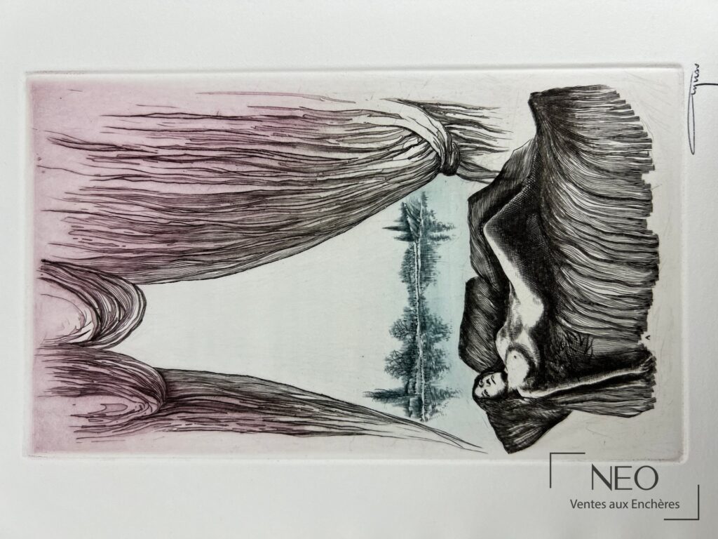 Page illustrée aux lignes nerveuses et à la composition fragmentée