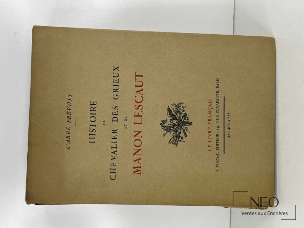 Couverture souple beige de Histoire du chevalier des Grieux et de Manon Lescaut