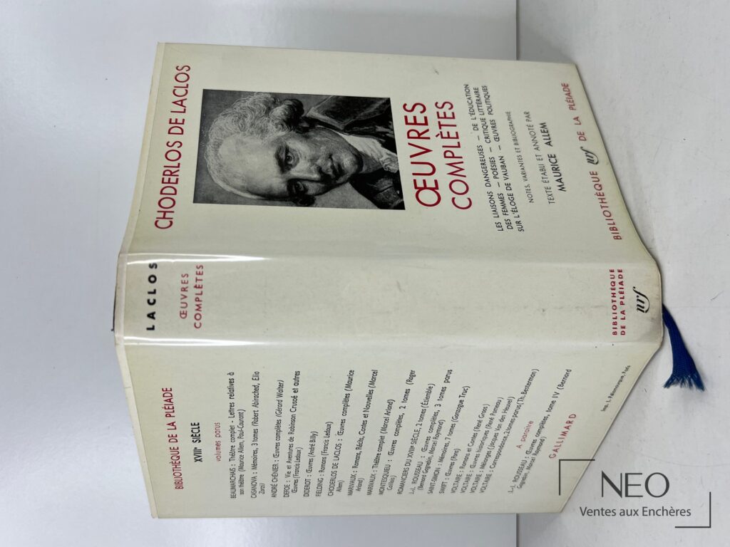 Couverture des Œuvres complètes de Choderlos de Laclos chez Gallimard