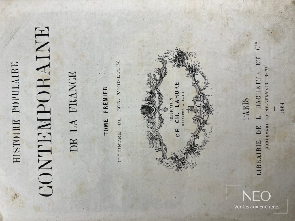 Page de titre d'un ouvrage ancien intitulé Histoire populaire contemporaine de la France